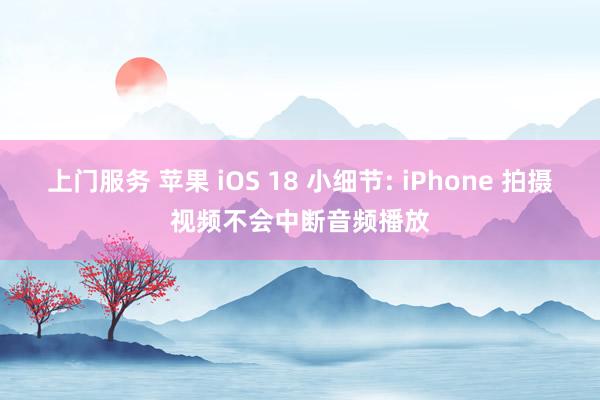 上门服务 苹果 iOS 18 小细节: iPhone 拍摄视频不会中断音频播放