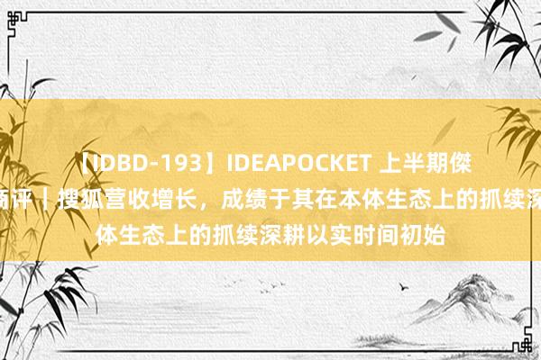 【IDBD-193】IDEAPOCKET 上半期傑作集2009 一克商评｜搜狐营收增长，成绩于其在本体生态上的抓续深耕以实时间初始