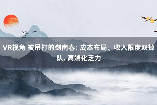 VR视角 被吊打的剑南春: 成本布局、收入限度双掉队, 高端化乏力