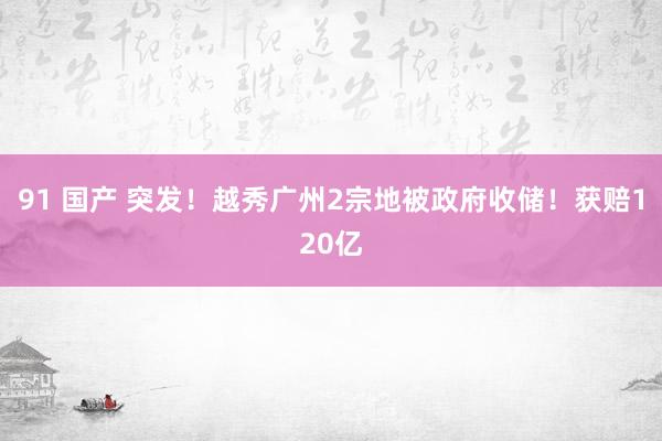 91 国产 突发！越秀广州2宗地被政府收储！获赔120亿