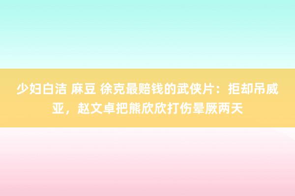 少妇白洁 麻豆 徐克最赔钱的武侠片：拒却吊威亚，赵文卓把熊欣欣打伤晕厥两天