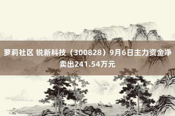 萝莉社区 锐新科技（300828）9月6日主力资金净卖出241.54万元