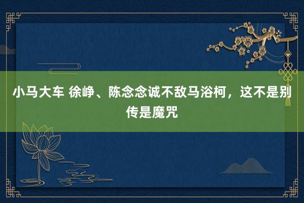 小马大车 徐峥、陈念念诚不敌马浴柯，这不是别传是魔咒